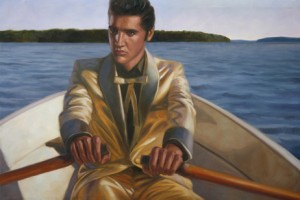 Markku Laakso: "Elvis rows", 2009, &Ouml;l auf Leinwand 