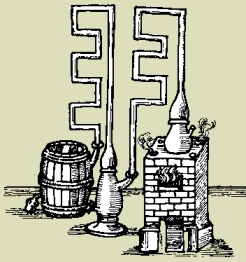 Holzschnitt aus John French The art of distillation, London 1651