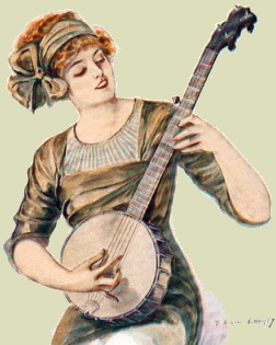 Banjo spielende Frau