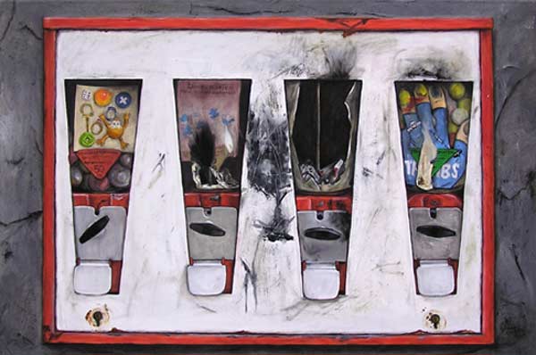 Marlies Glase ... Kaugummiautomat ... Oel auf Leinwand