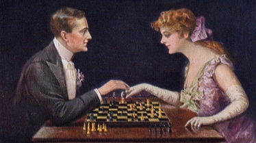 Ein Paar beim Schach (1916)